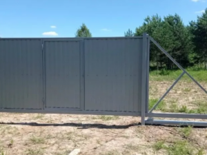 Механические откатные ворота с калиткой 4000х1850